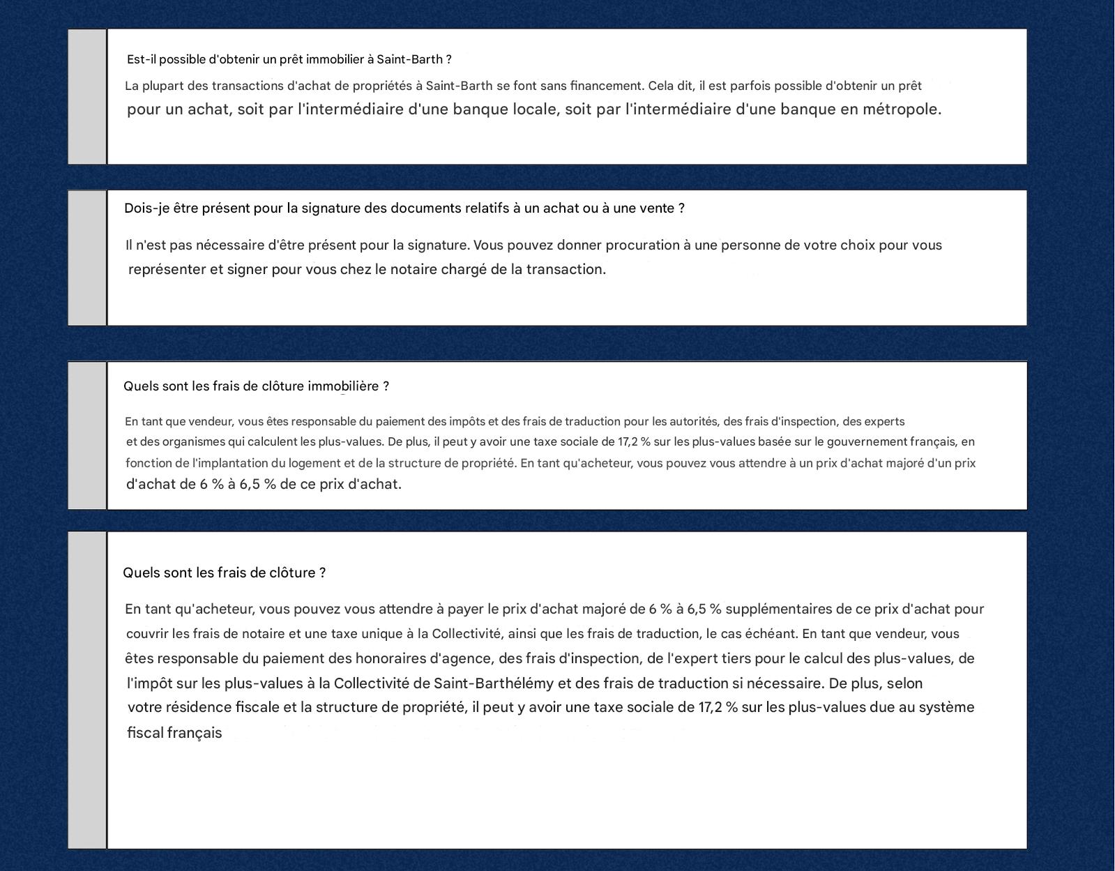 FAQ - Frequently asked questions - Luxury Ones agency St.Barths 