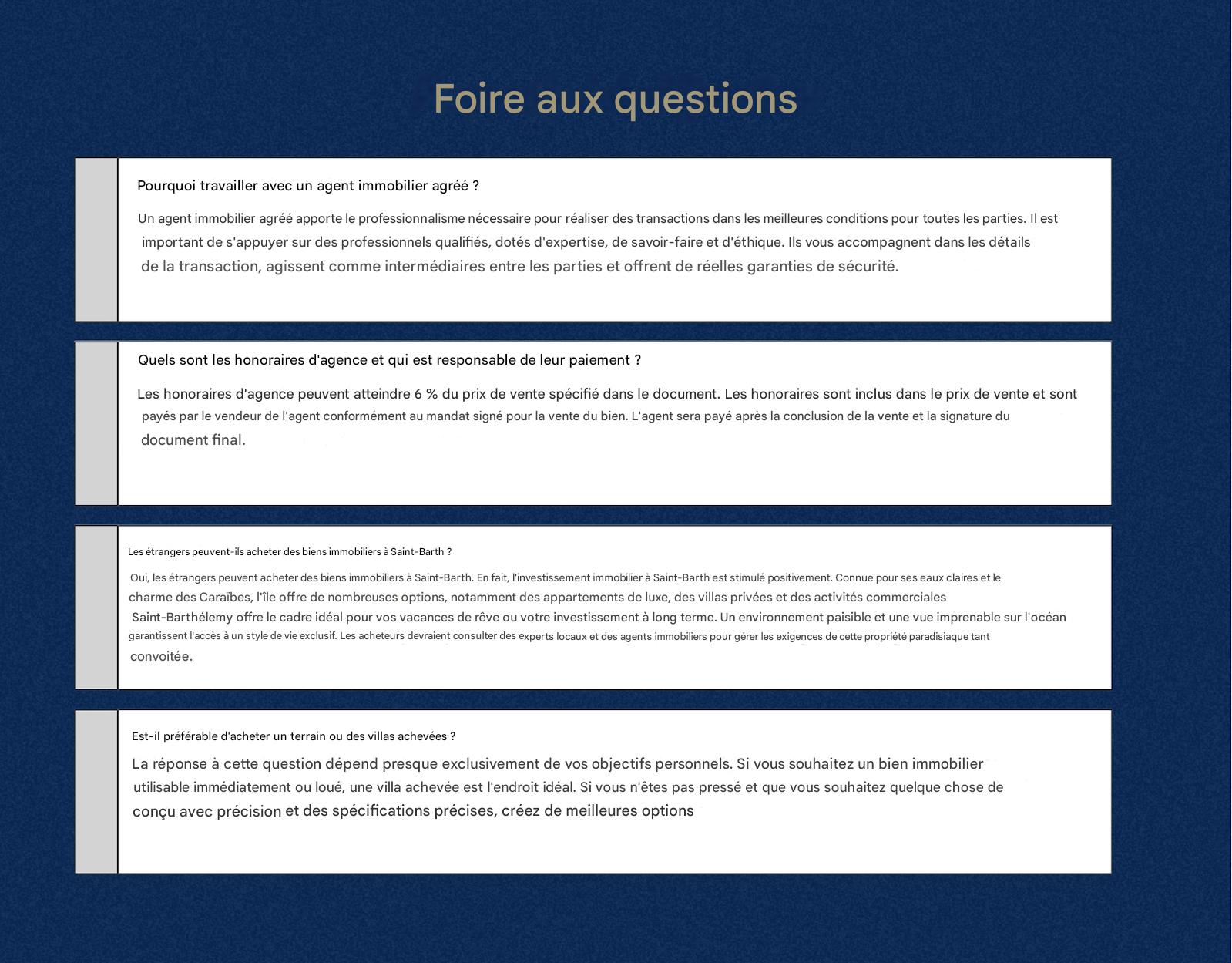 FAQ - Frequently asked questions - Luxury Ones agency St.Barths 